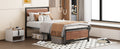 Twin Size Platform Bed, Metal And Wood Bed Frame