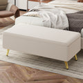 Modern Corduroy Upholstered Ottoman With Metal