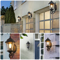 Outdoor Waterproof Glass Retro Wall Lamp black-traditional-glass-aluminium