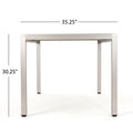 Outdoor Aluminum Dining Table with Wicker Top,