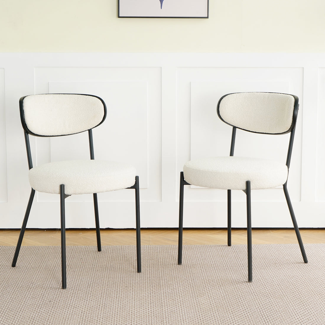 Boucle Modern Kitchen Dining Chair Bentwood
