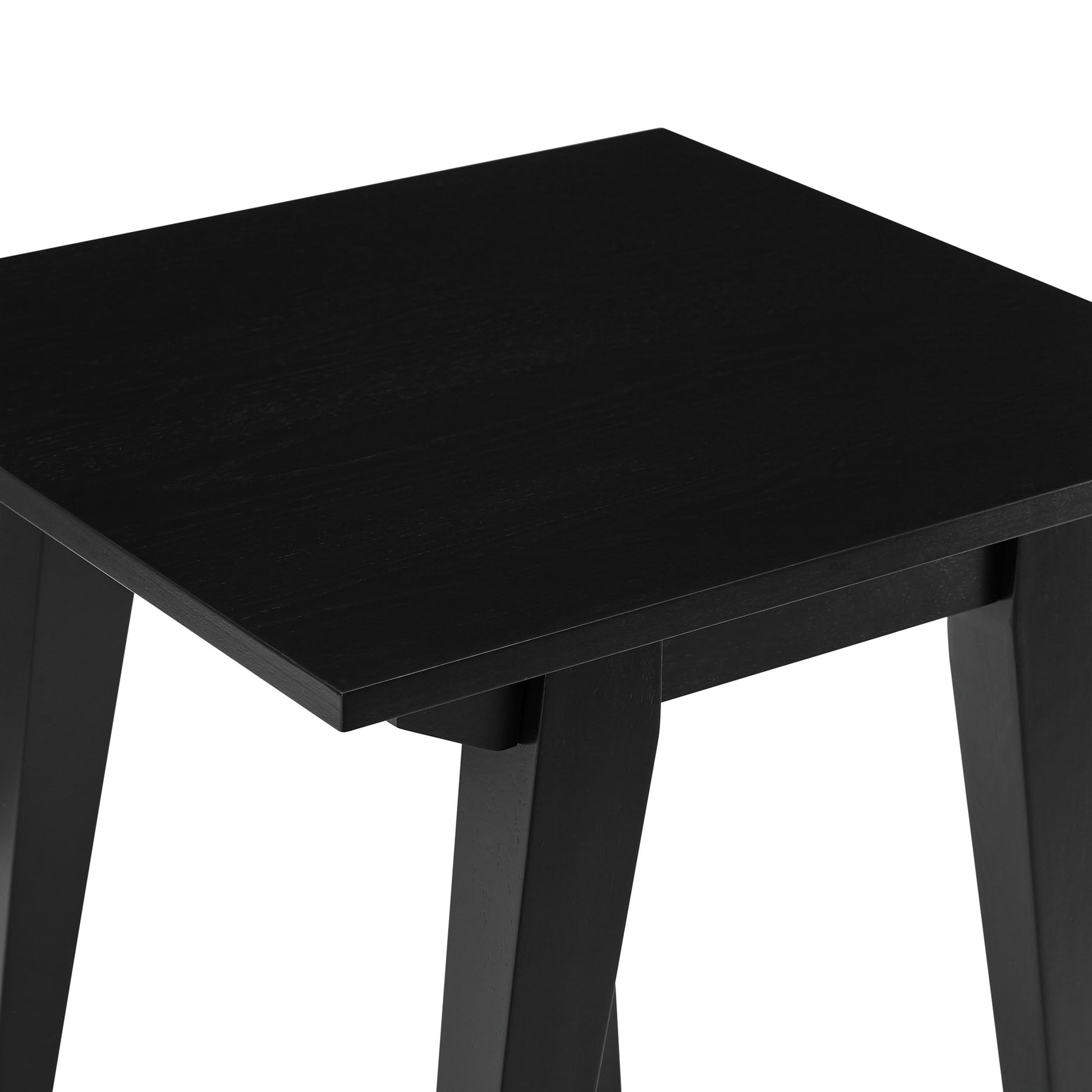 Japandi Minimal Solid Wood Side Table Black -