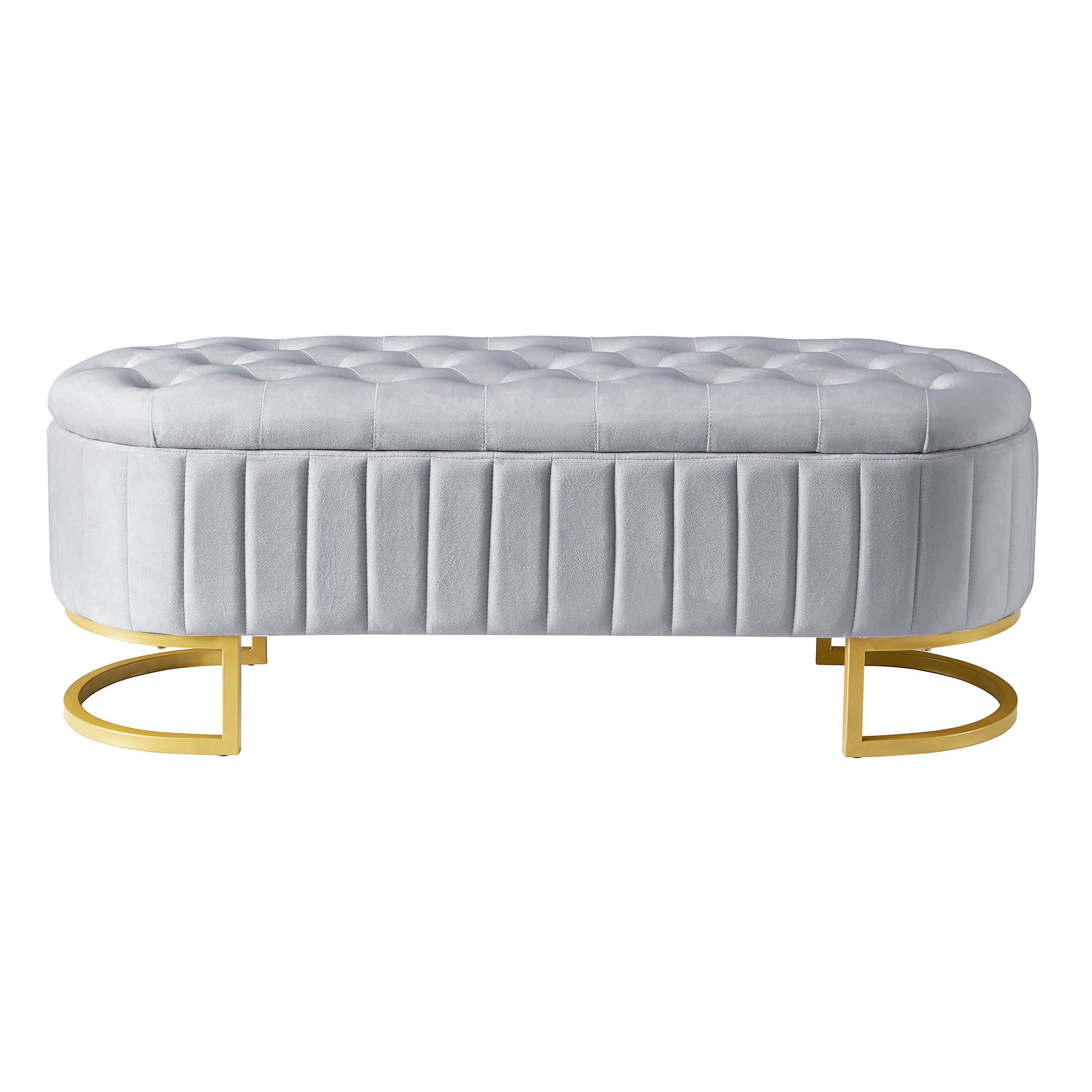 Elegant Upholstered Velvet Storage Ottoman With