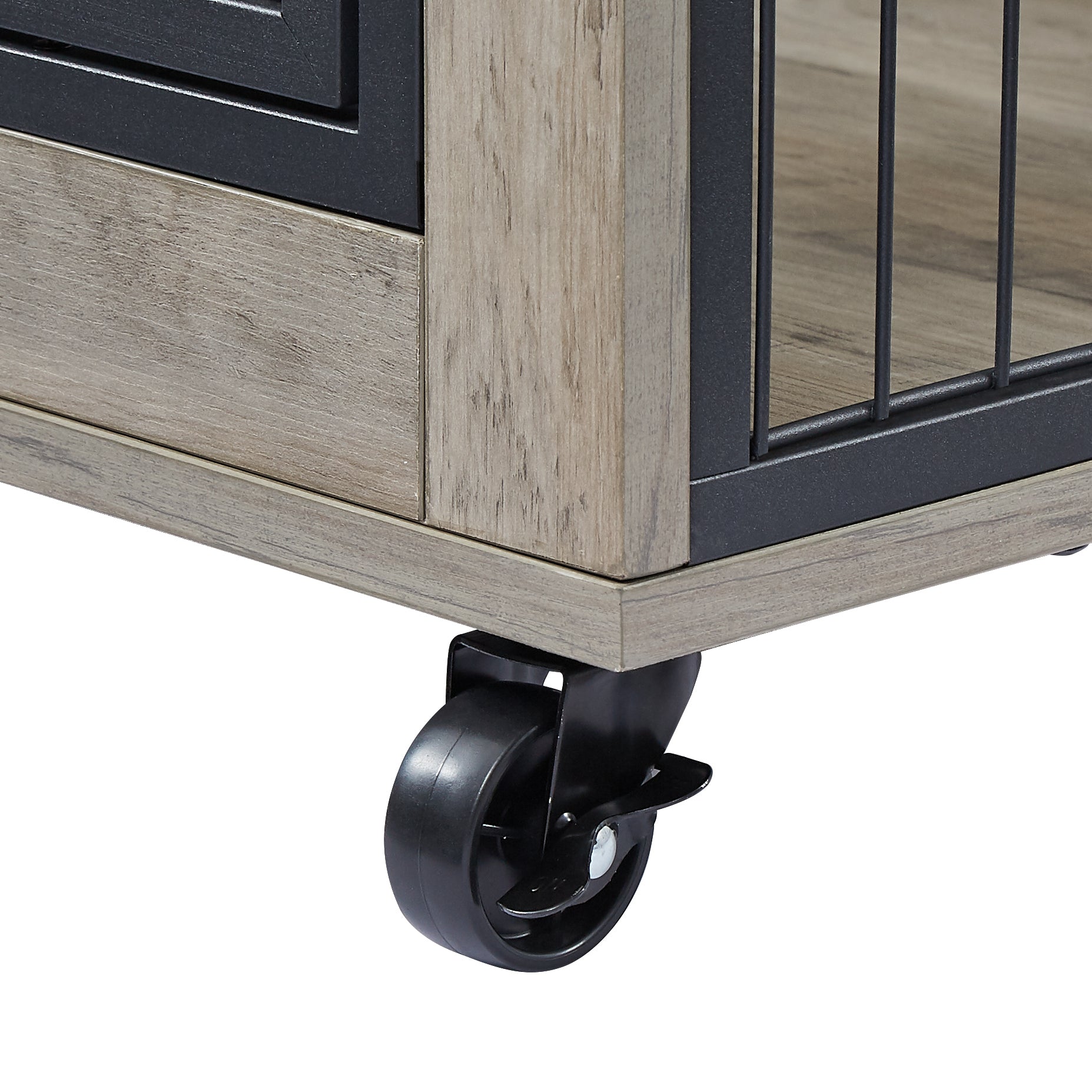 Furniture Style Dog Crate Side Table On Wheels