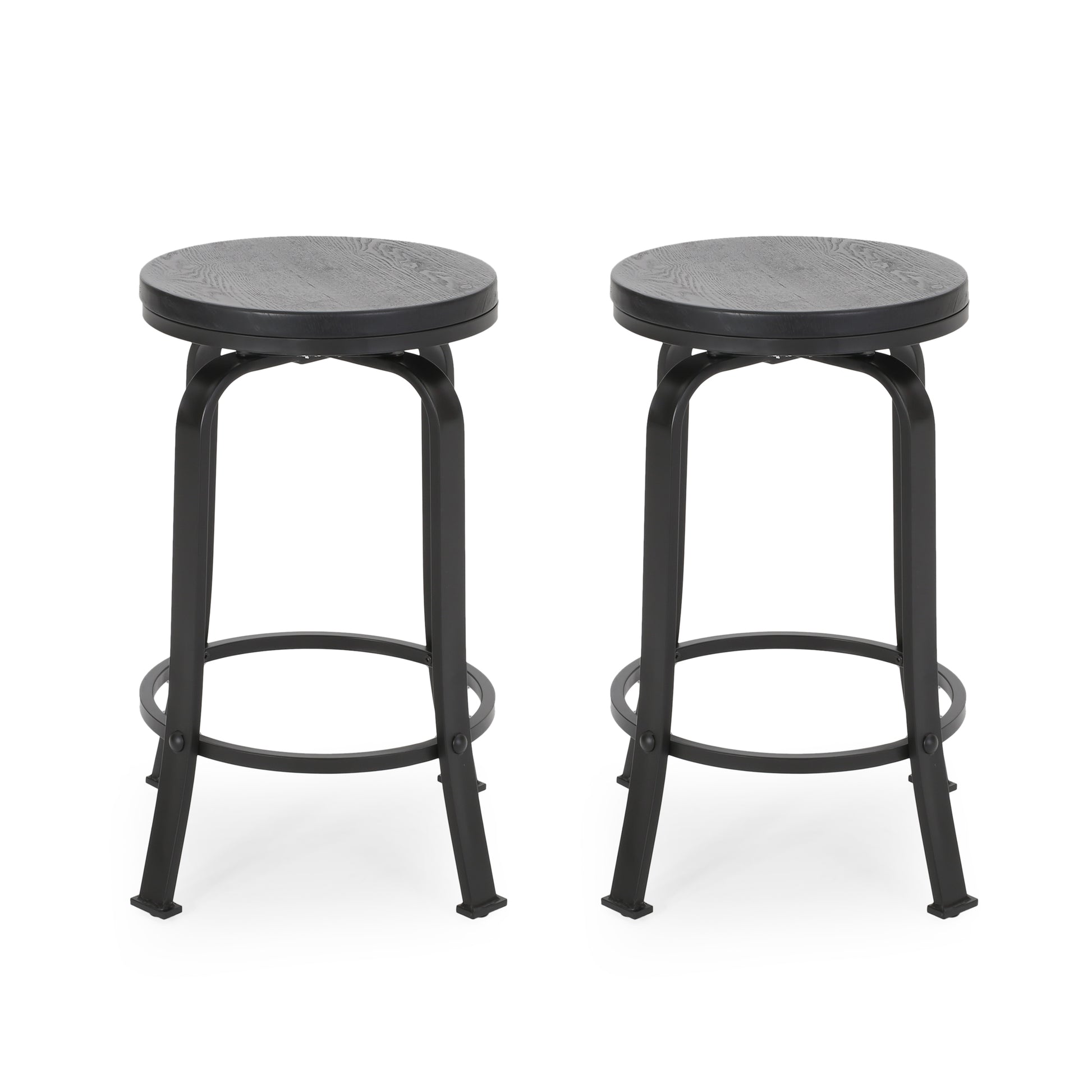 Counter Stool - Black Wood Metal