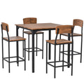 Homcom Counter Height Bar Table Set For 4, Square