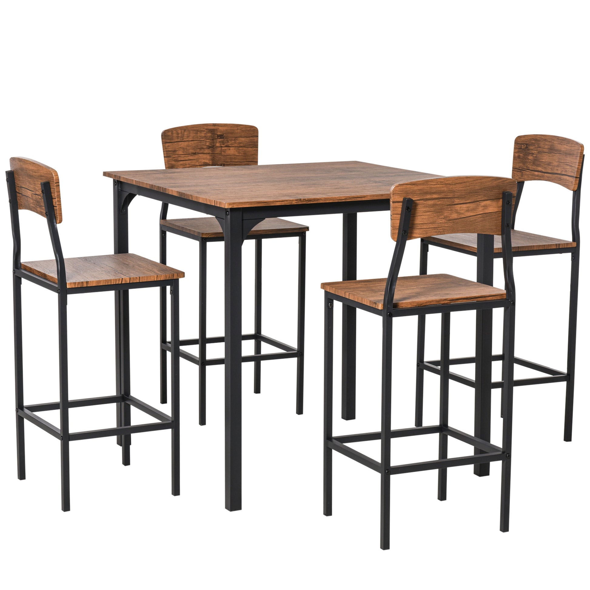 Homcom Counter Height Bar Table Set For 4, Square