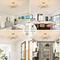 Modern Luxurious Crystal Ceiling Light, 6 Lights