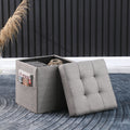 Ottoman - Light Grey Linen Or Linen Blend Primary