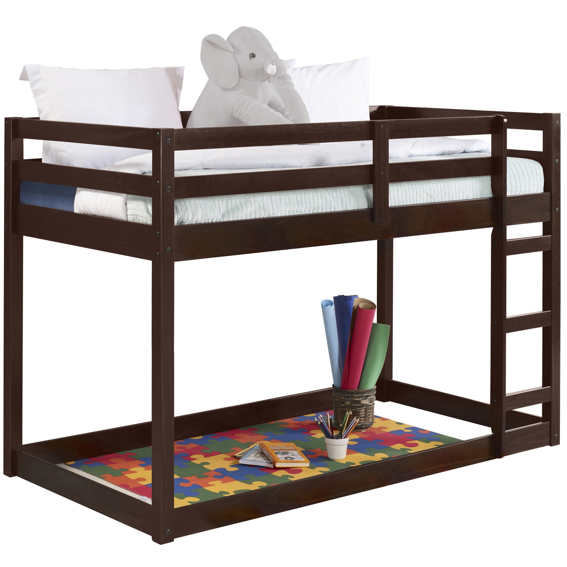 Espresso Twin Loft Bed With Ladder - Espresso