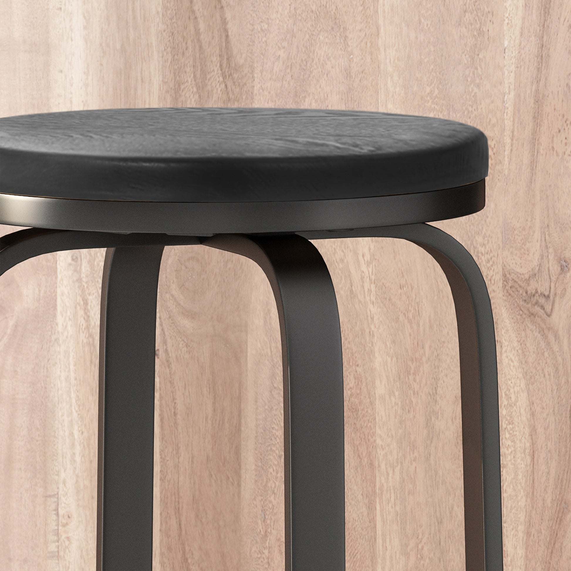 Counter Stool - Black Wood Metal