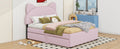 Full Size Upholstered Platform Bed with Cartoon Ears box spring not