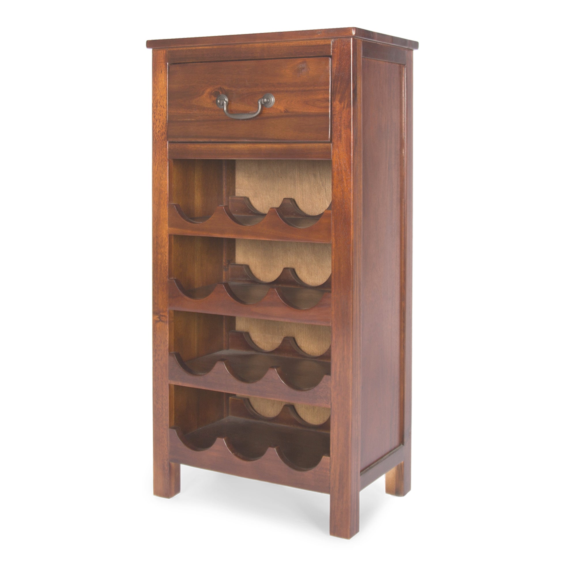 WINE RACK dark oak-metal+synthetic wood+mirror