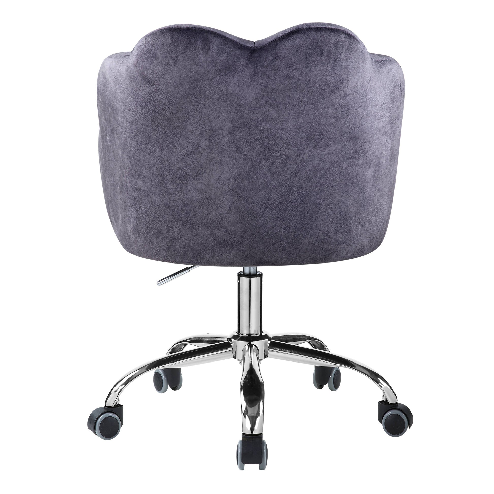 Dark Grey And Chrome Barrel Office Chair With -