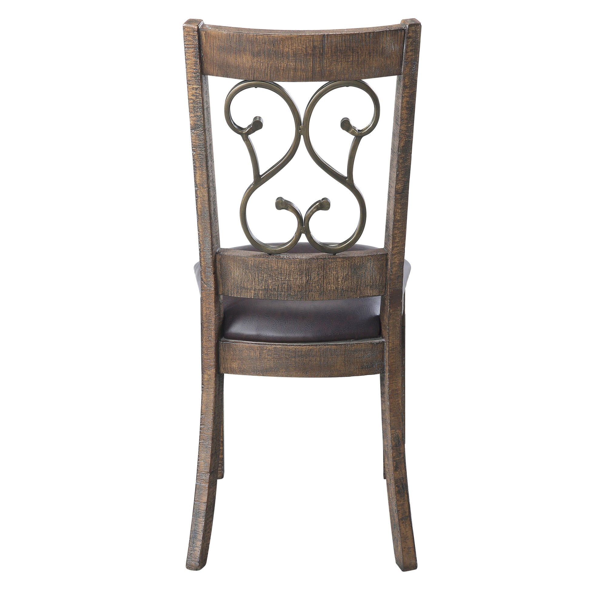 Weathered Cherry And Black Open Back Side Chairs