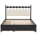 Queen Size Wooden Storage Platform Bed, With 2