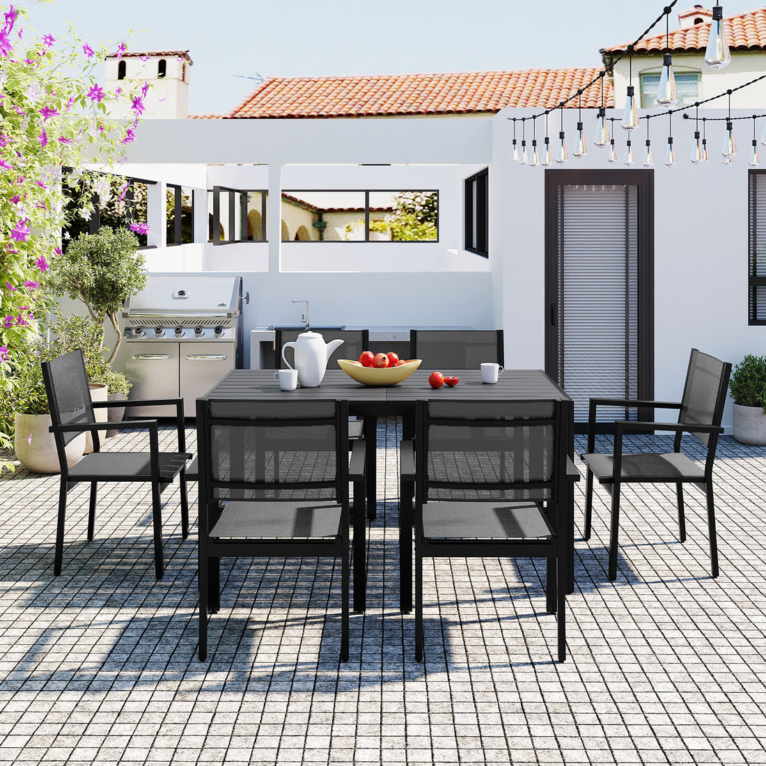 High Quality Steel Outdoor Table And Chair - Gray