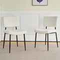 Modern Beige Simple Dining Chair Fabric