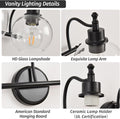 3 Lights Bathroom Vanity Lighting Fixtures Brushed black-metal