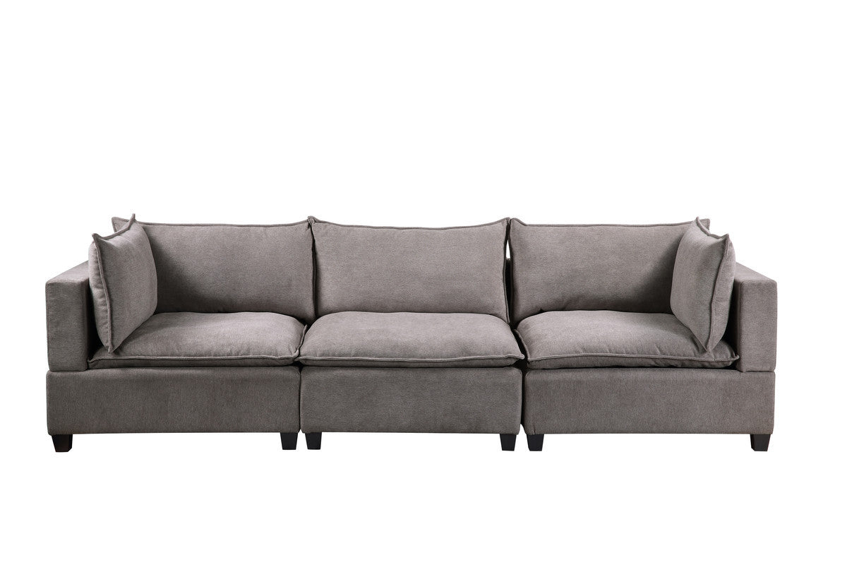 Madison 120.5" Light Gray Fabric Sofa Couch