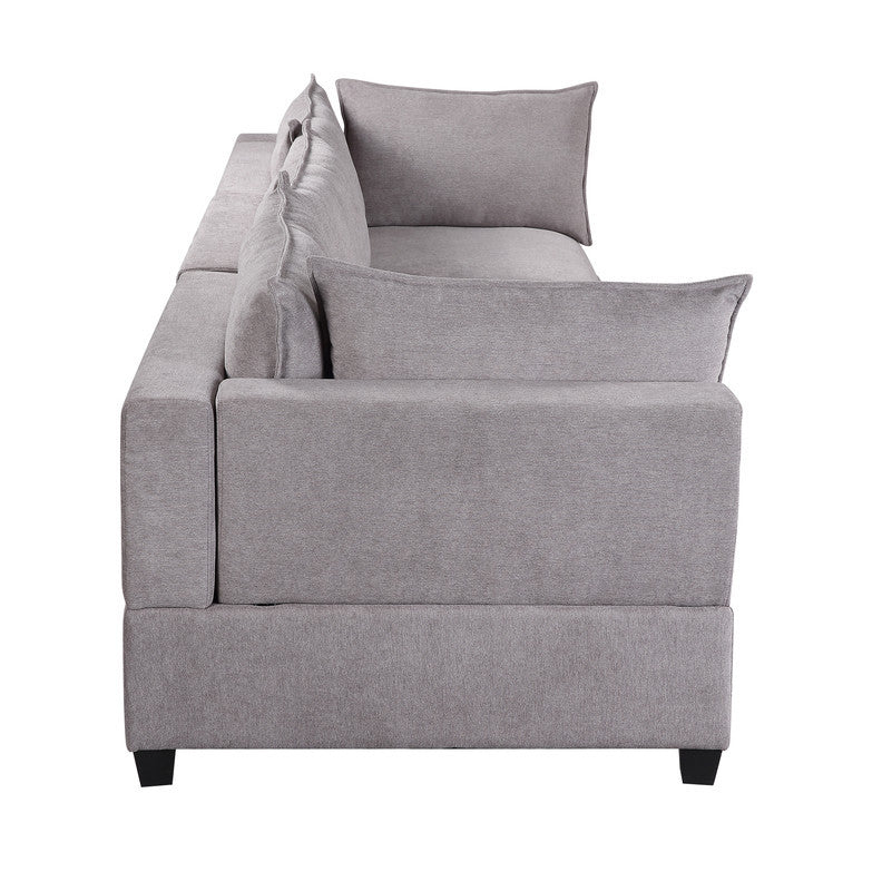 Madison 120.5" Light Gray Fabric Sofa Couch