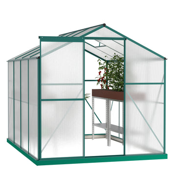 Polycarbonate Greenhouse,6'X 8' Heavy Duty Walk