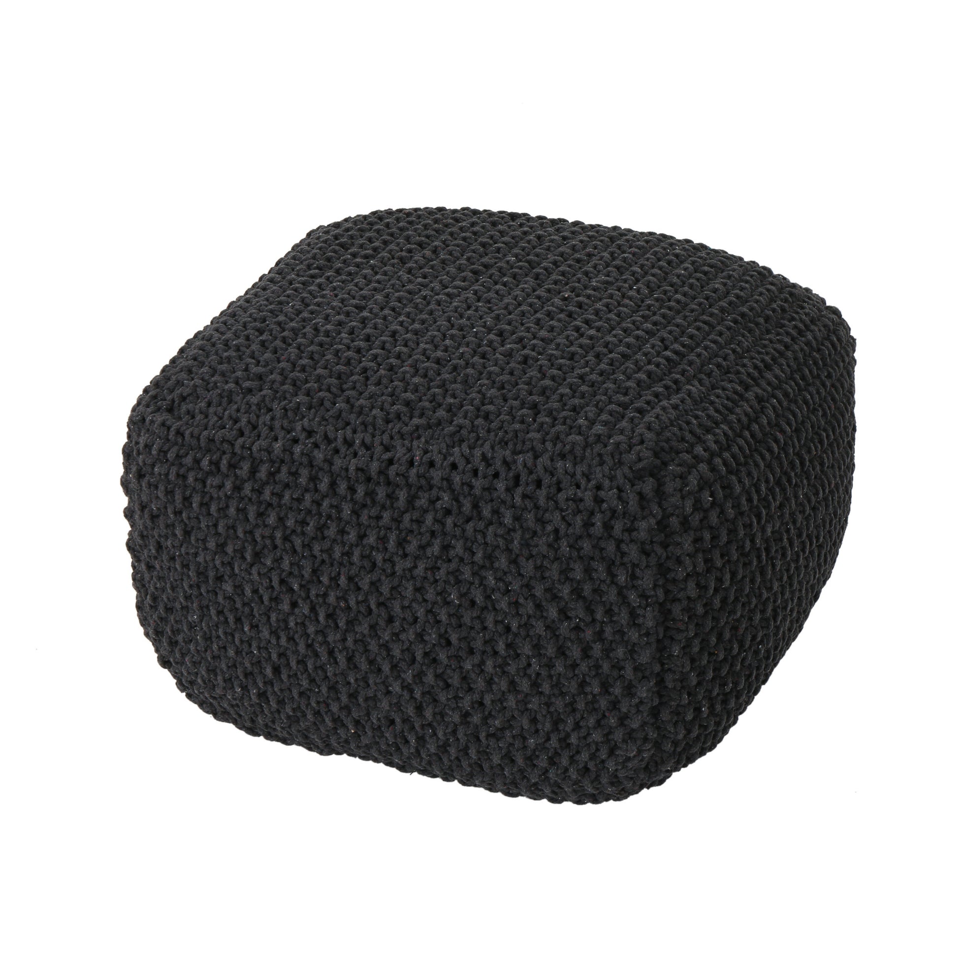 Hollis Knitted Cotton Pouf Cube 20 X 20 X 16 Pouf