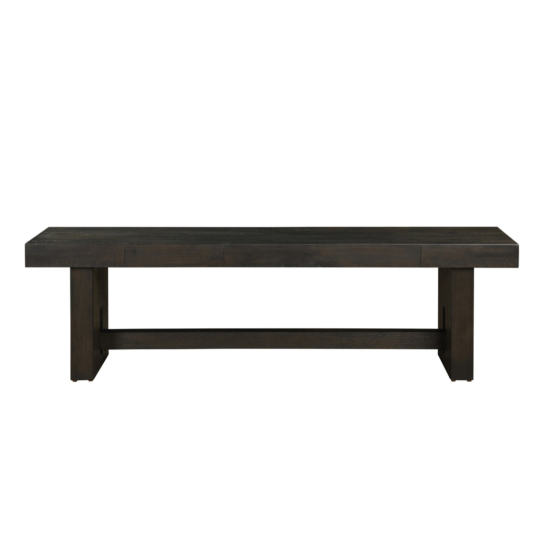 Distressed Walnut Armless Bench - Distressed