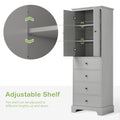 Storage Cabinet with 2 Doors and 4 Drawers for grey-mdf