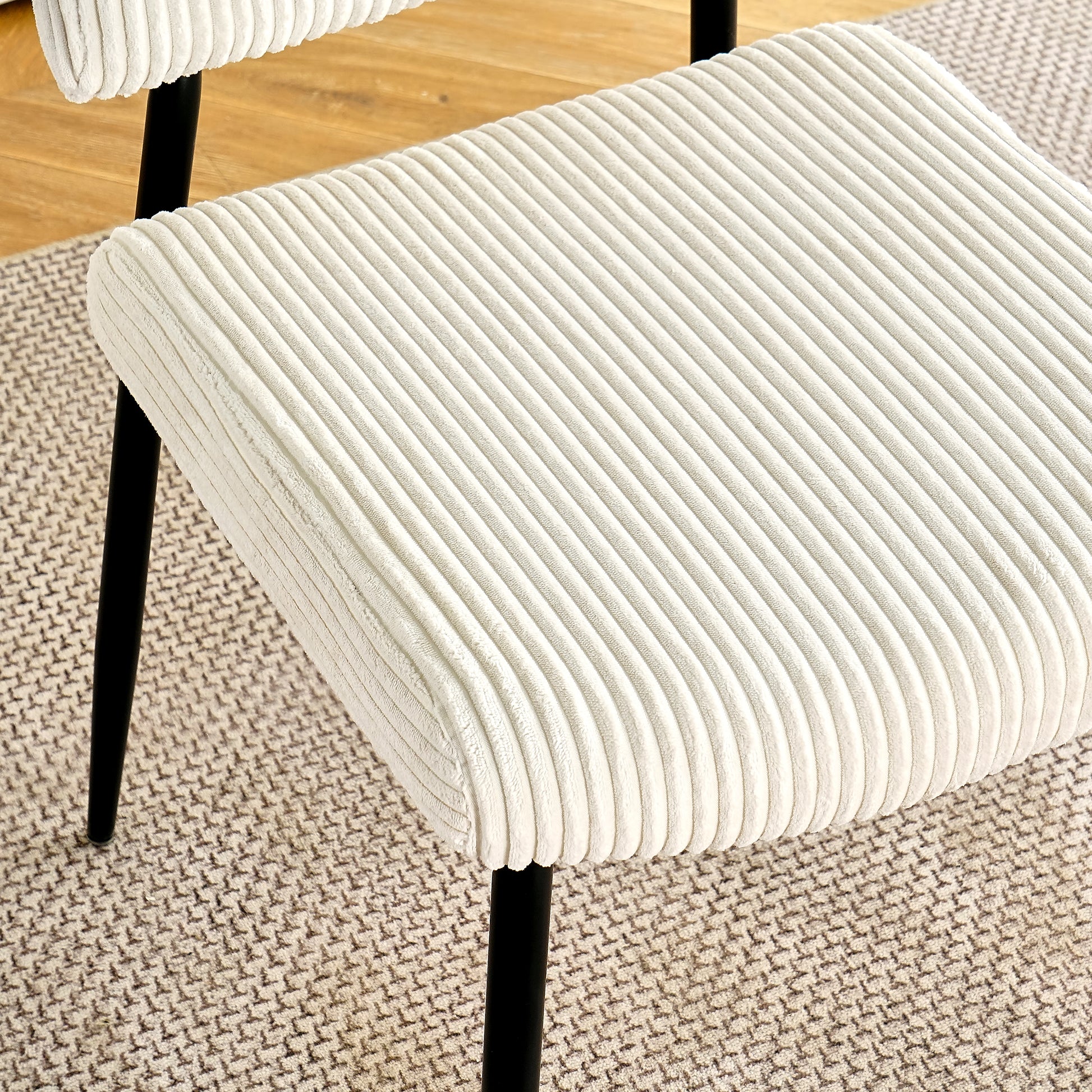 Modern Beige Simple Dining Chair Fabric