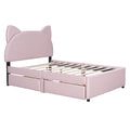 Full Size Upholstered Platform Bed with Cartoon Ears box spring not