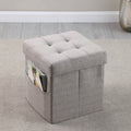 Ottoman - Light Grey Linen Or Linen Blend Primary