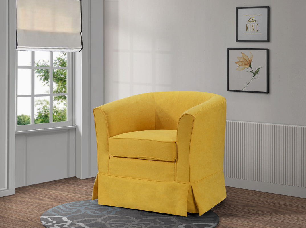 Tucker 28" Yellow Woven Fabric Swivel Barrel