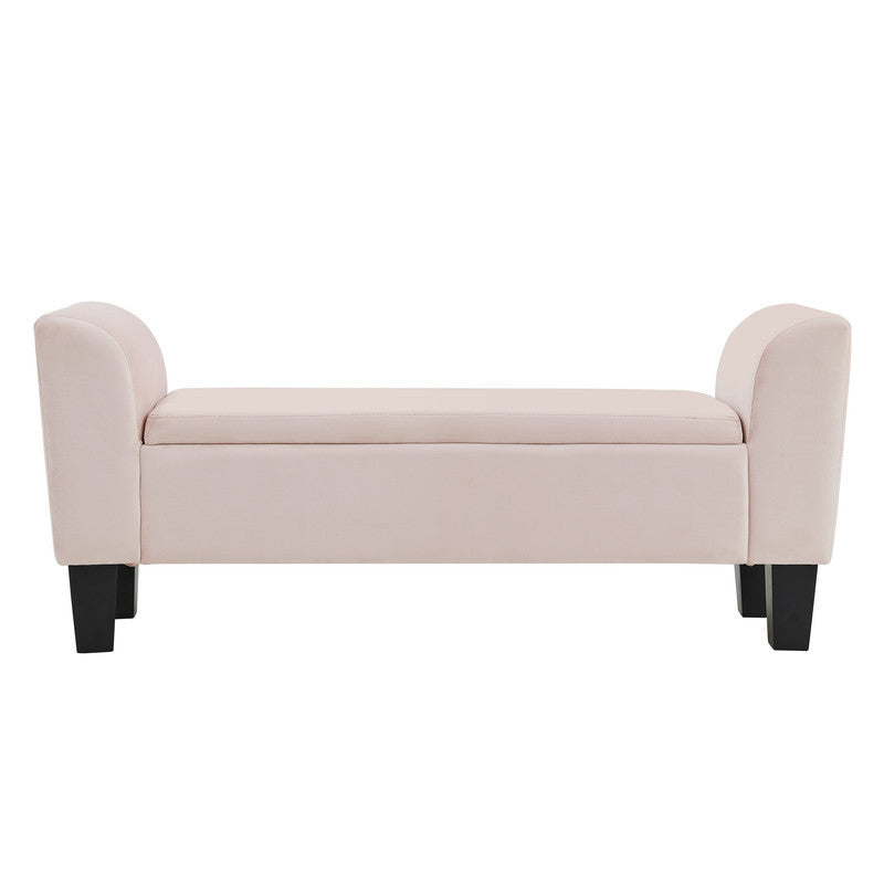 Mila 55" Pink Velvet Ottoman Bench with Storage