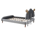 Full Size Upholstered Platform Bed With Sheep