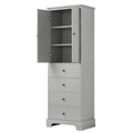 Storage Cabinet with 2 Doors and 4 Drawers for grey-mdf