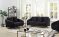 Sofia Black Velvet Fabric Sofa Loveseat Living Room black-velvet