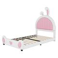 Twin Size Upholstered Platform Bed With Rabbit