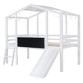 Twin Size Loft Bed With Ladder And Slide, House