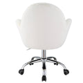 White And Chrome Adjustable Barrel Office Chair -