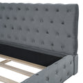 Queen Size Velvet Upholstered Platform Bed, With