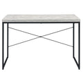 Antique White And Black Writing Desk With Metal