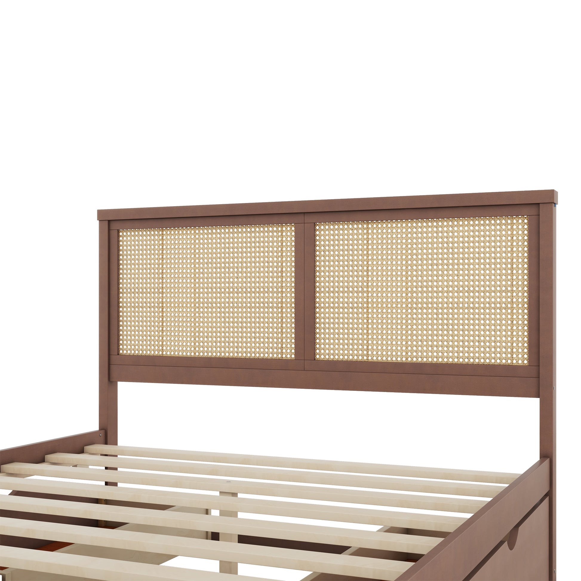 Queen Size Wood Storage Platform Bed With 4