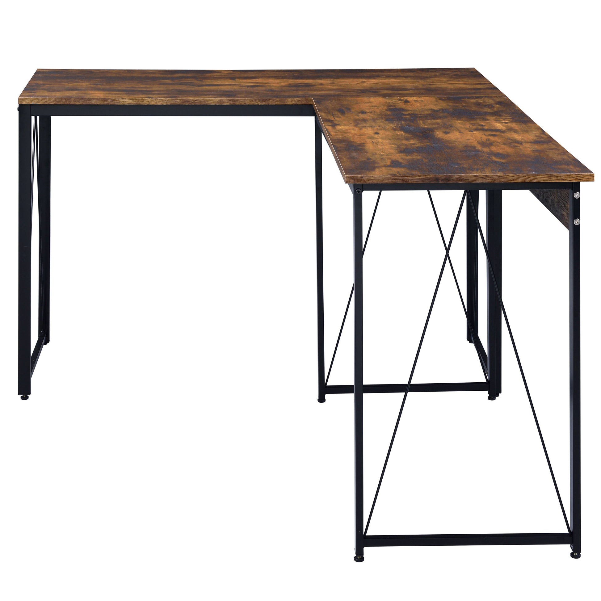 Weathered Oak And Black 35.5" Writing Desk With