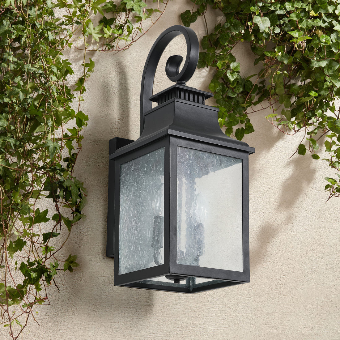 Large Outdoor Wall Lamps With Glass 2pack black-traditional-acrylic