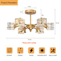 Modern Luxurious Crystal Ceiling Light, 6 Lights