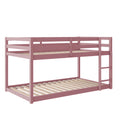 Twin Over Twin Floor Bunk Bed,Pink - Twin Pink