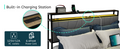 Full Bed Frame With Storage, Ergonomic Headboard,