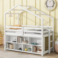 Twin House Loft Bed With Roof Frame, Under Bed -