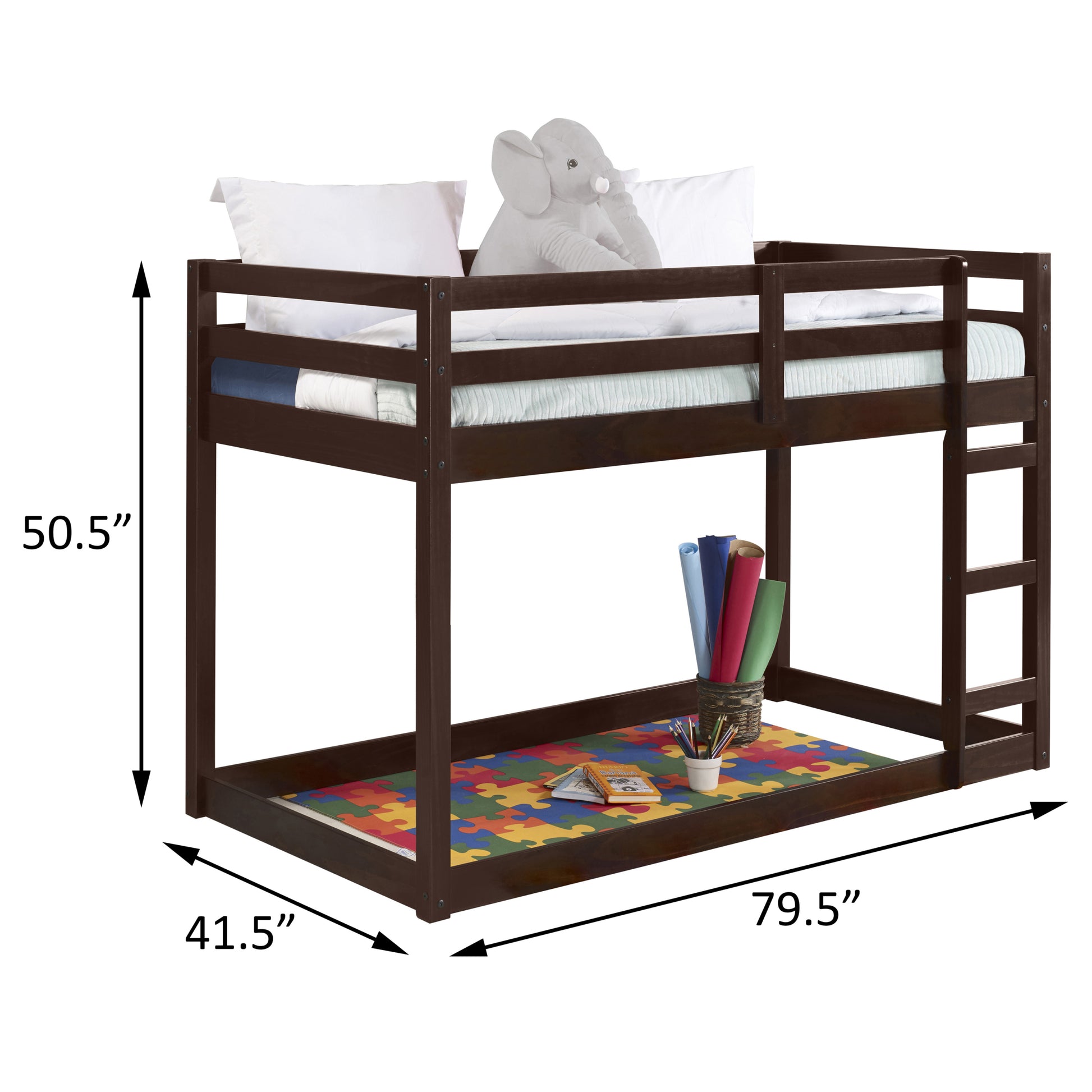 Espresso Twin Loft Bed With Ladder - Espresso